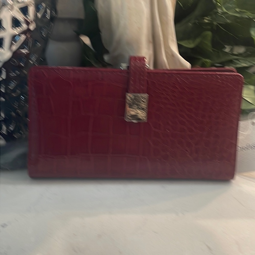 Croft and Barrow Burgundy Croc Style Wallet